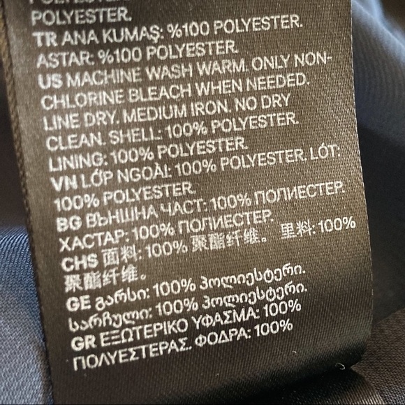 H&M Dark Gray Floral Long Sleeve Shift Dress Size XS - Picture 15 of 16